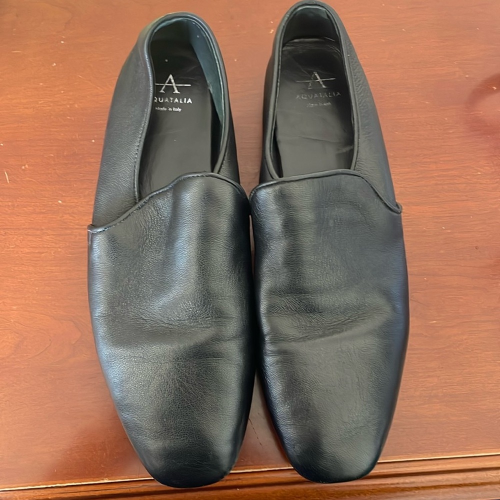 aquatalia black loafers size 8